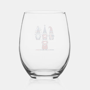 Verre À Vin Sans Pied Trio de gnomes patriotiques dessin vectoriel vinta