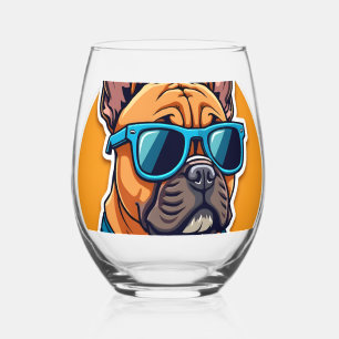 Verre À Vin Sans Pied Trop Cool pour Fetch Bouledogue Français Lunettes 