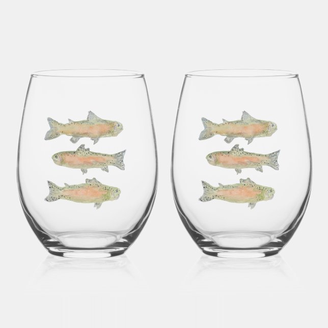 Verre à vin sans pied Truite (Recto)