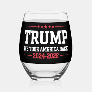Verre À Vin Sans Pied Trump 2024 Nous avons repris l'Amérique 47 États-U