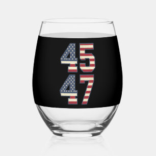 Verre À Vin Sans Pied Trump 2024 Président 45 47 Amérique USA Vintage