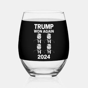 Verre À Vin Sans Pied Trump a encore gagné Élection 2024 Jour d'investit