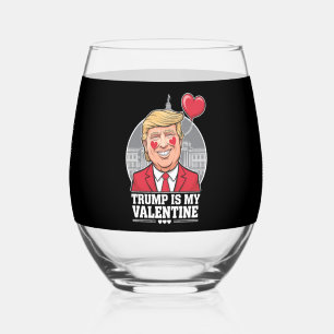 Verre À Vin Sans Pied Trump est mon Valentin Rétro Saint-Valentin