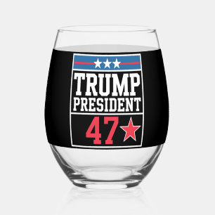 Verre À Vin Sans Pied Trump remporte l'élection 2024 Trump a gagné 2024