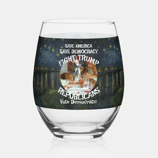 Verre À Vin Sans Pied Tsar Rue menteur Trump Parti républicain États-Uni (Recto)