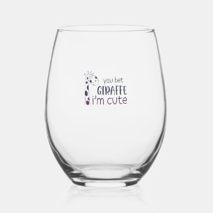 Verre À Vin Sans Pied Tu paries Giraffe Je suis mignonne