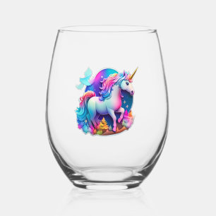 Verre À Vin Sans Pied Un Beau Sticker Unicorn