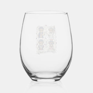 Verre À Vin Sans Pied Vache écossaise patriotique rouge blanc et boujee