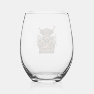 Verre À Vin Sans Pied Veau patriotique Bienvenue Floral Vintage Maison d