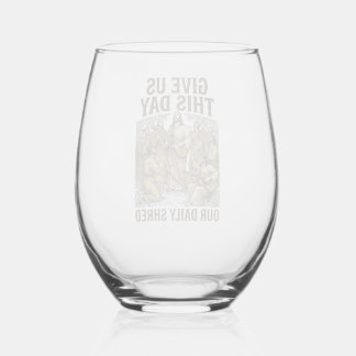 Verre À Vin Sans Pied Vecteur de guitare religieuse vintage quotidienne