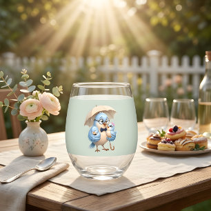 Verre À Vin Sans Pied Verre à pied plat pour papa et bébé oiseau