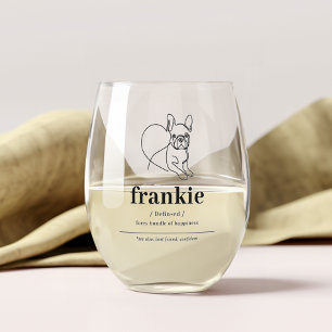 Verre À Vin Sans Pied Verre de vin photo de chien personnalisé Chien fra