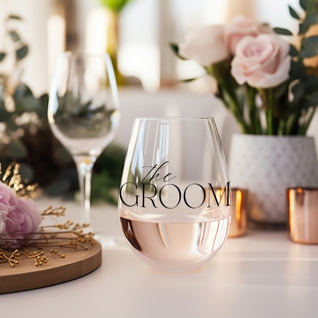 Verre À Vin Sans Pied Verre De Vin Stemless Groom (Créateur téléchargé)