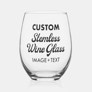 Verre À Vin Sans Pied Verre de vin Stemless personnalisé 16oz