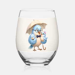 Verre À Vin Sans Pied Verre sans pied Papa Oiseau Cadeau pour la famille