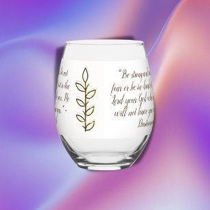 Verre À Vin Sans Pied Verse biblique Simple Botanique Brown et blanc