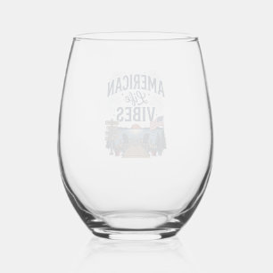 Verre À Vin Sans Pied Vibes de la vie américaine T-shirt vectoriel du la