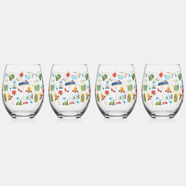 Verre À Vin Sans Pied Vie du camping (Recto)