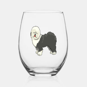 Verre À Vin Sans Pied Vieux chien anglais mon ami