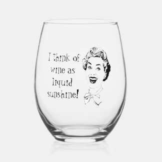 Verre À Vin Sans Pied Vin Comme Soleil Liquide Drôle Maman