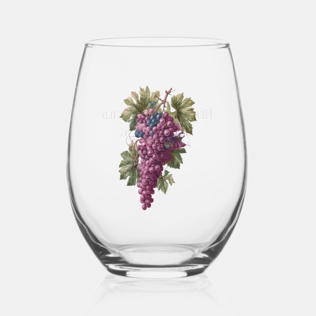 Verre À Vin Sans Pied Vineyard Grapes Customized (Recto)