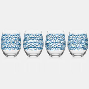 Verre À Vin Sans Pied Vins 4 Pièces sans tache Bohemian Blues
