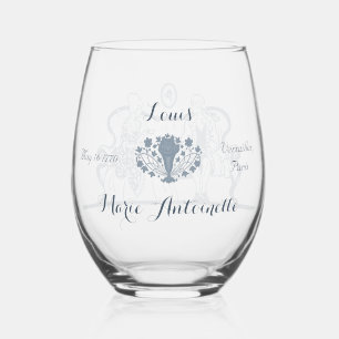 Verre À Vin Sans Pied Vintage Marie Antoinette Rococo Mariage bleu