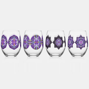 Verre À Vin Sans Pied Violet W3