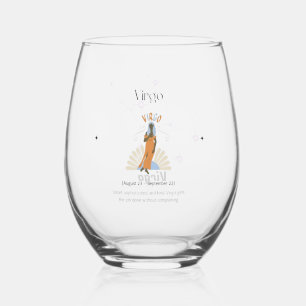 Verre À Vin Sans Pied Virgo Stemless, Zodiac, Verre de vin Constellation