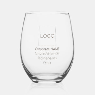 Verre À Vin Sans Pied Vision du logo de l'entreprise Tagline Valeurs Pro