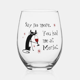 Verre À Vin Sans Pied Vous m'avez eu à Merlot Funny Wine Pun