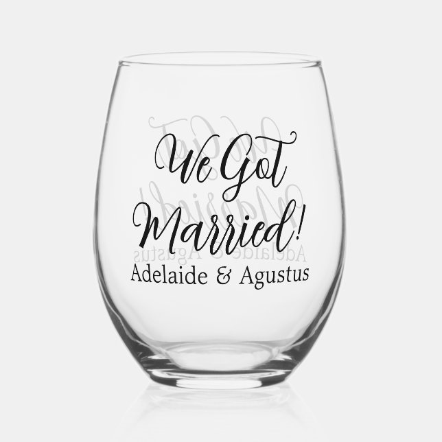 Verre À Vin Sans Pied We Got Married Drinkware Set (Recto)