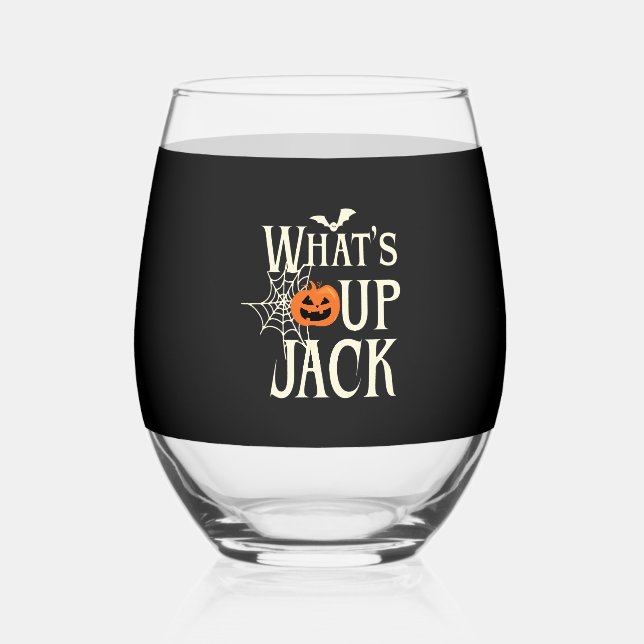 Verre À Vin Sans Pied What's Up Jack Halloween (Recto)