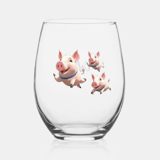 Verre À Vin Sans Pied When Pigs Fly Funny Personalized Flying Pigs