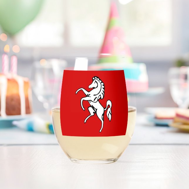 Verre À Vin Sans Pied Wine Glass with flag of Kent County, England (Insitu (Anniversaire))