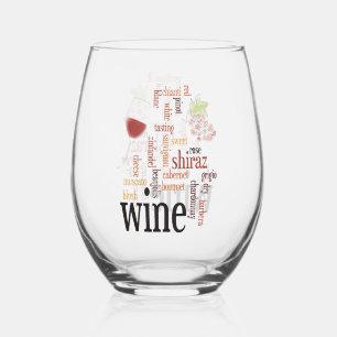 Verre À Vin Sans Pied Wine Word Cloud Design Verre Vin Stemless