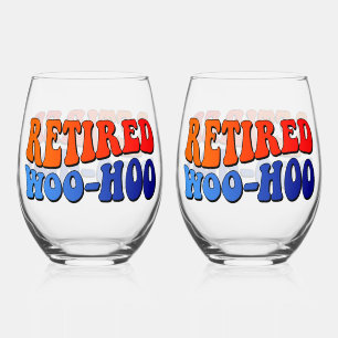 Verre À Vin Sans Pied Woo Hoo retraitée Texte Super Vintage