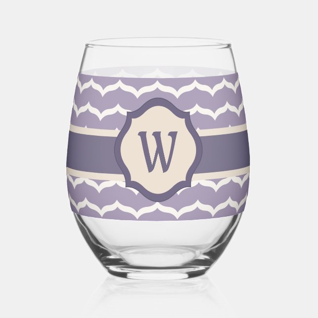 Verre À Vin Sans Pied Zigzag fleuri (Recto)