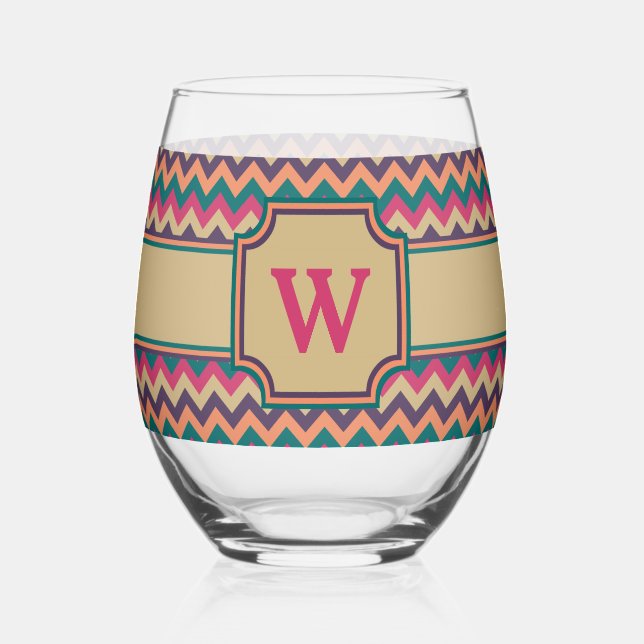 Verre À Vin Sans Pied Zigzag Tropical (Recto)