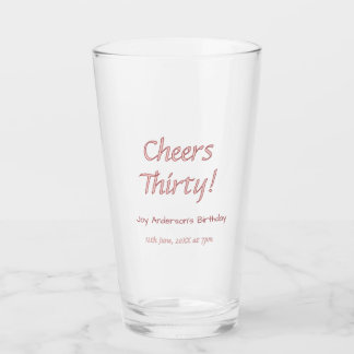 Verre à votre santé trente rose maron nom tendance anniv