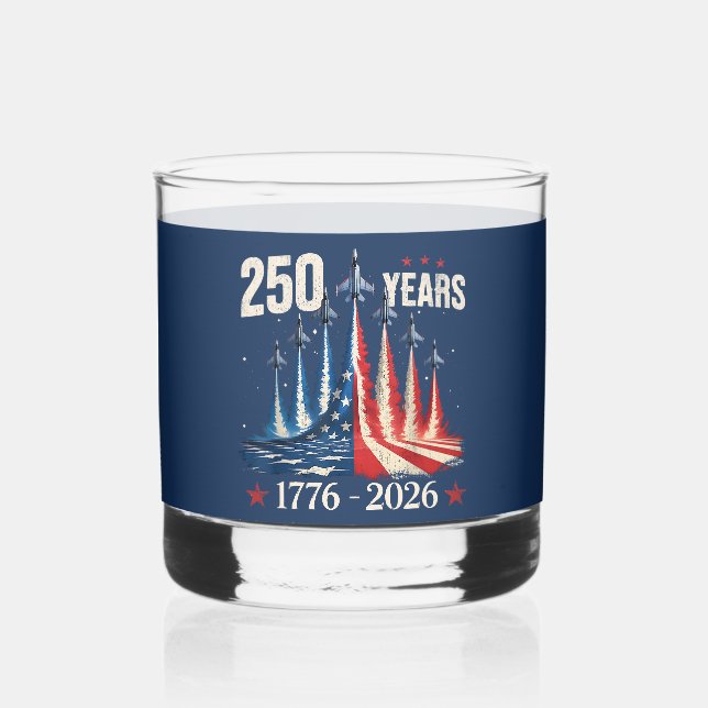 Verre À Whisky 250 ans de force américaine | Traînée de jet (Recto)