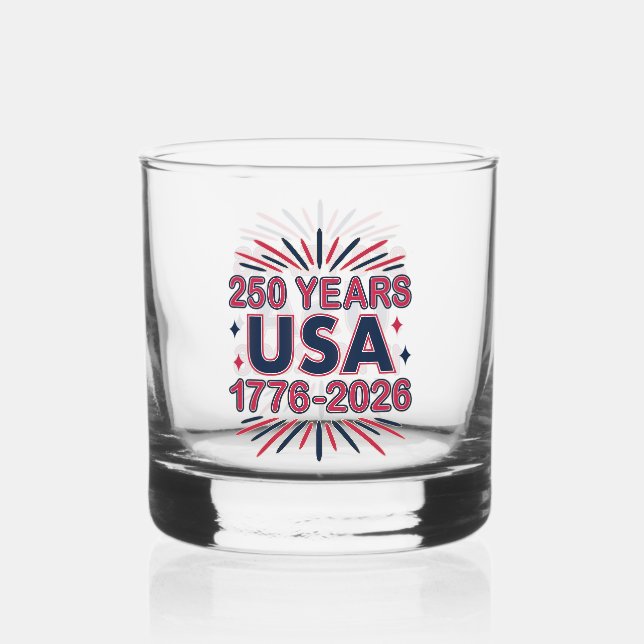 Verre À Whisky 250 ans USA | Semiquinentenaire 1776-2026 (Recto)