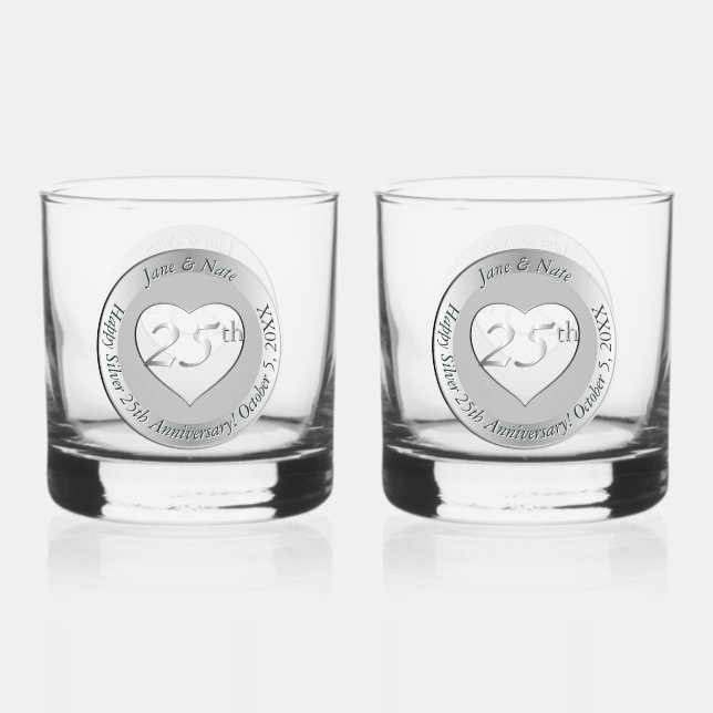 Verre À Whisky 25e anniversaire de mariage  (Recto)
