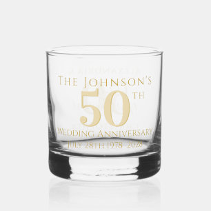 Verre À Whisky 50e anniversaire de Mariage d'or Personnalisé