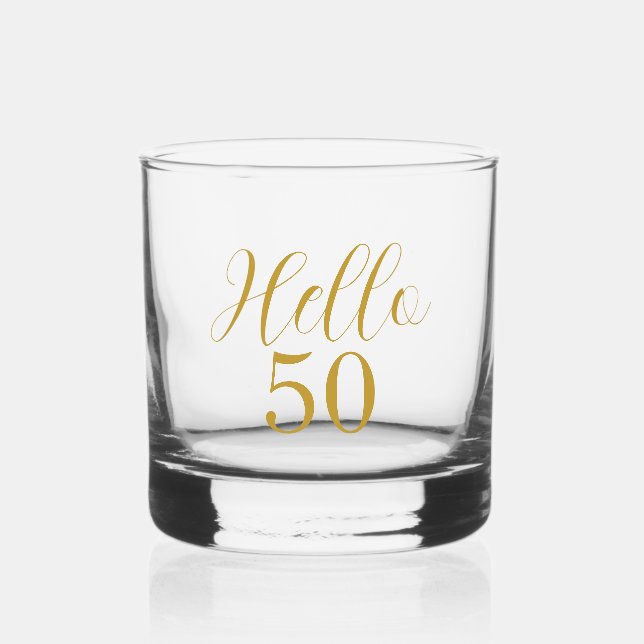 Verre À Whisky 50e anniversaire Gold Minimal (Recto)