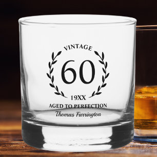 Verre À Whisky 60e anniversaire Âgé à la perfection Nom personnal