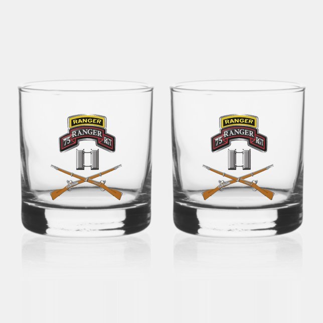 Verre À Whisky 75e Régiment de Rangers Capitaine CPT (Recto)