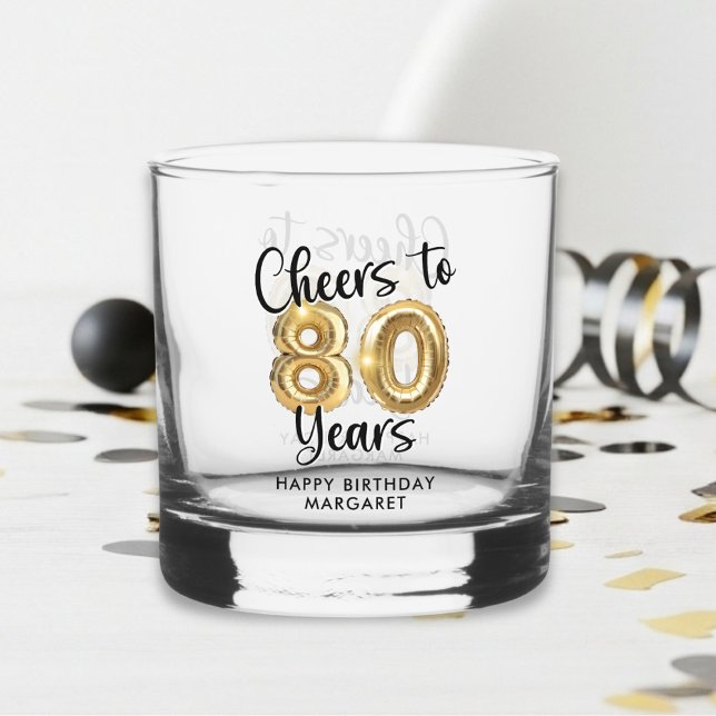 Verre À Whisky 80e anniversaire Soeurs à 80 ans Black Gold (Créateur téléchargé)