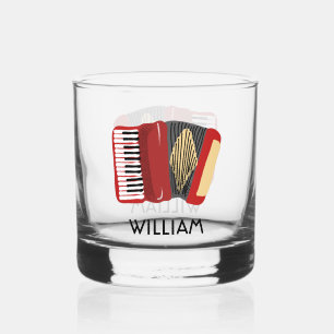 Verre À Whisky Accordéon rouge illustration personnalisée