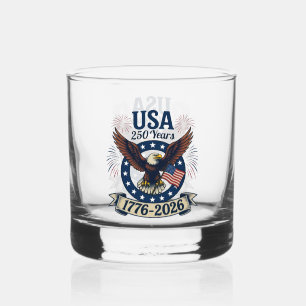 Verre À Whisky Aigle Américain Patriotique 250 Ans 1776-2026